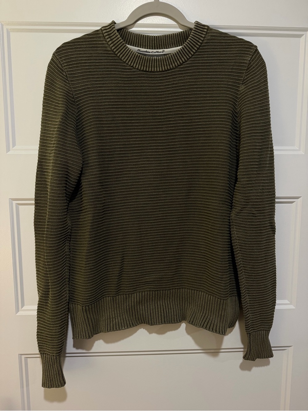 Kuhl Olive Green Ribbed Crewneck Sweater